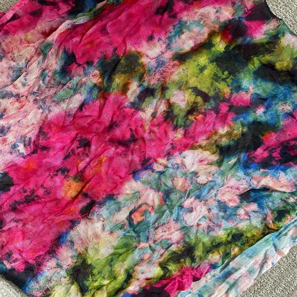 NWT Anthropologie Fau et Fille Infinity Scarf Multi Watercolor Floral Modal Silk - Picture 11 of 12